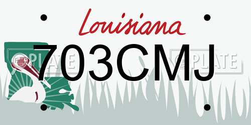 703CMJ Louisiana License Plate