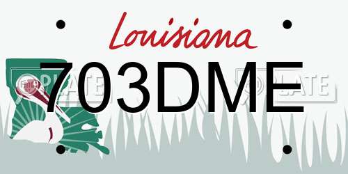 703DME Louisiana License Plate