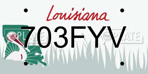 703FYV Louisiana License Plate