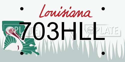 703HLL Louisiana License Plate