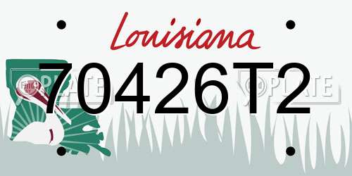 70426T2 Louisiana License Plate