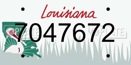 7047672 Louisiana License Plate