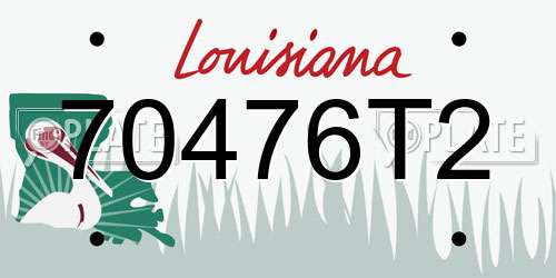 70476T2 Louisiana License Plate