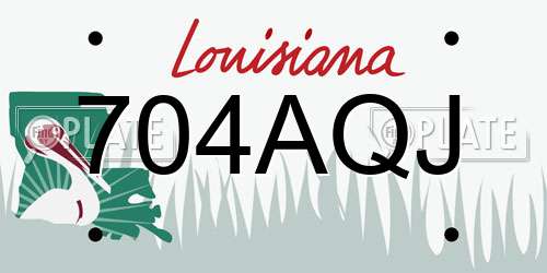 704AQJ Louisiana License Plate