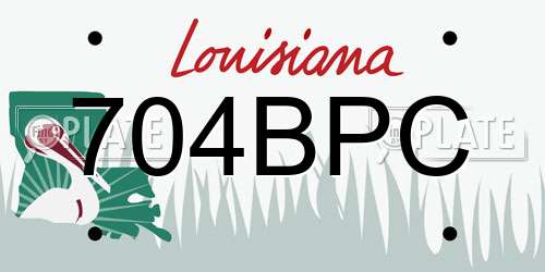 704BPC Louisiana License Plate