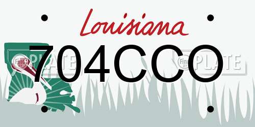 704CCO Louisiana License Plate