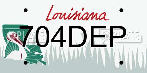704DEP Louisiana License Plate