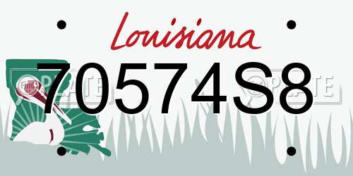 70574S8 Louisiana License Plate