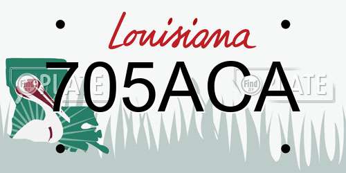 705ACA Louisiana License Plate