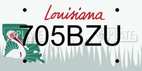 705BZU Louisiana License Plate