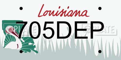 705DEP Louisiana License Plate