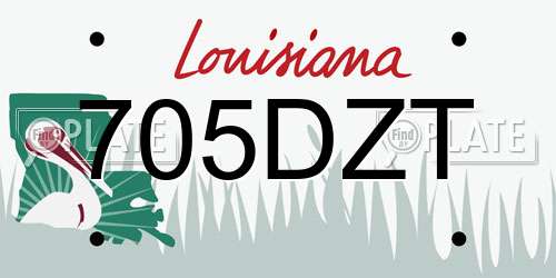 705DZT Louisiana License Plate