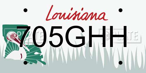 705GHH Louisiana License Plate
