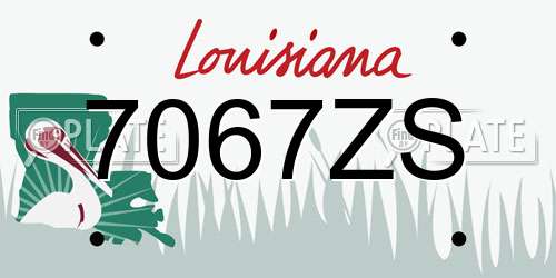 7067ZS Louisiana License Plate