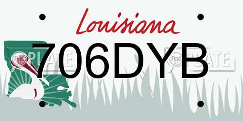 706DYB Louisiana License Plate