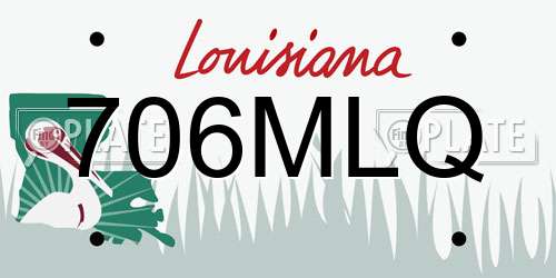 706MLQ Louisiana License Plate