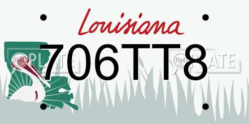 706TT8 Louisiana License Plate