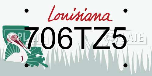 706TZ5 Louisiana License Plate