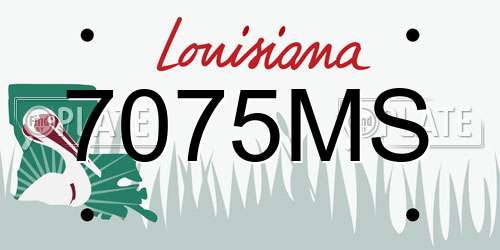 7075MS Louisiana License Plate