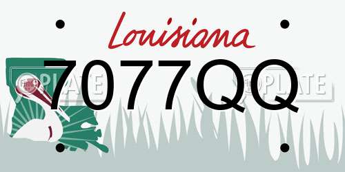 7077QQ Louisiana License Plate