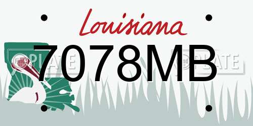 7078MB Louisiana License Plate