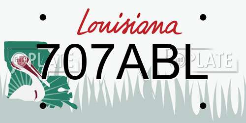707ABL Louisiana License Plate