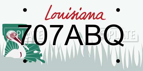 707ABQ Louisiana License Plate