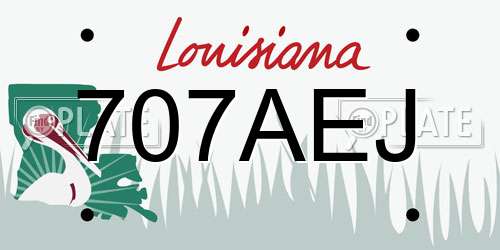 707AEJ Louisiana License Plate