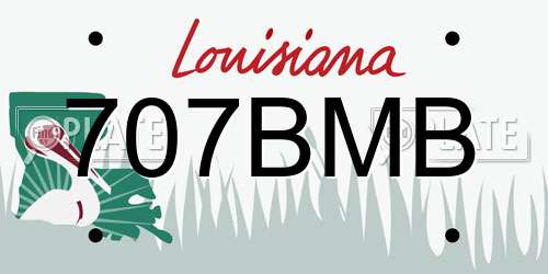 707BMB Louisiana License Plate