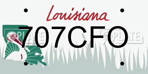 707CFO Louisiana License Plate