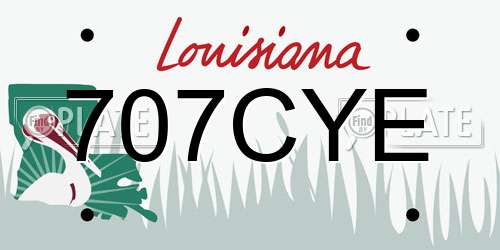 707CYE Louisiana License Plate