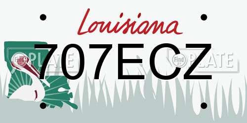 707ECZ Louisiana License Plate