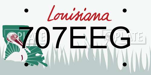 707EEG Louisiana License Plate