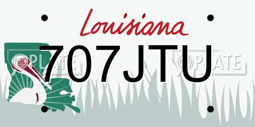 707JTU Louisiana License Plate