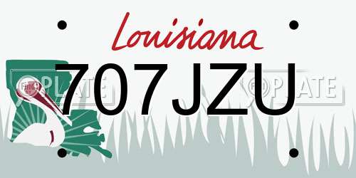 707JZU Louisiana License Plate