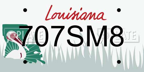 707SM8 Louisiana License Plate