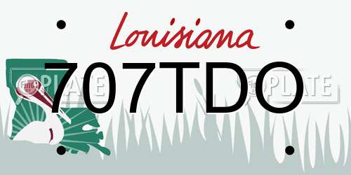 707TDO Louisiana License Plate