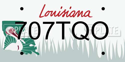 707TQO Louisiana License Plate