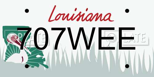 707WEE Louisiana License Plate