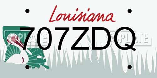707ZDQ Louisiana License Plate