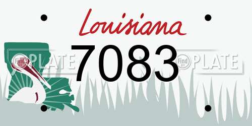 7083 Louisiana License Plate