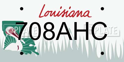 708AHC Louisiana License Plate