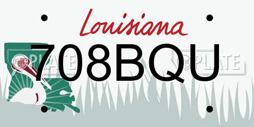 708BQU Louisiana License Plate