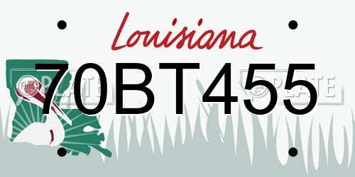 70BT455 Louisiana License Plate