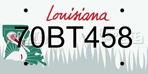 70BT458 Louisiana License Plate
