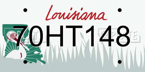 70HT148 Louisiana License Plate