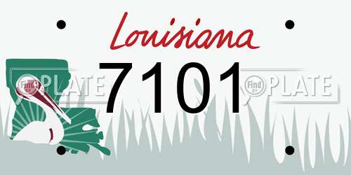 7101 Louisiana License Plate