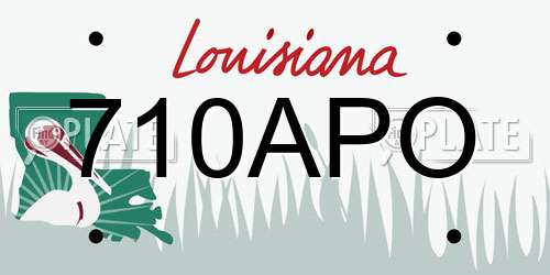 710APO Louisiana License Plate