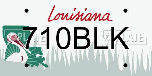 710BLK Louisiana License Plate
