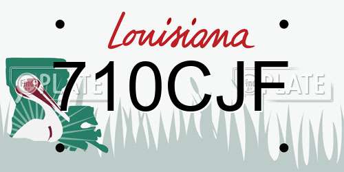 710CJF Louisiana License Plate